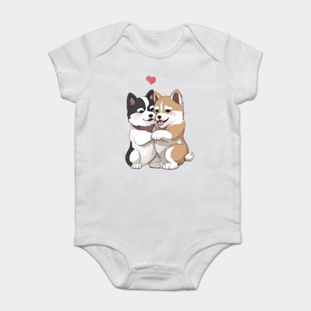 japanese akita puppy Baby Bodysuit by animegirlnft